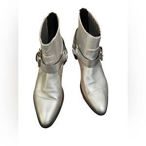 BIBI LOU | silver boots booties metallic 40 anthropologie